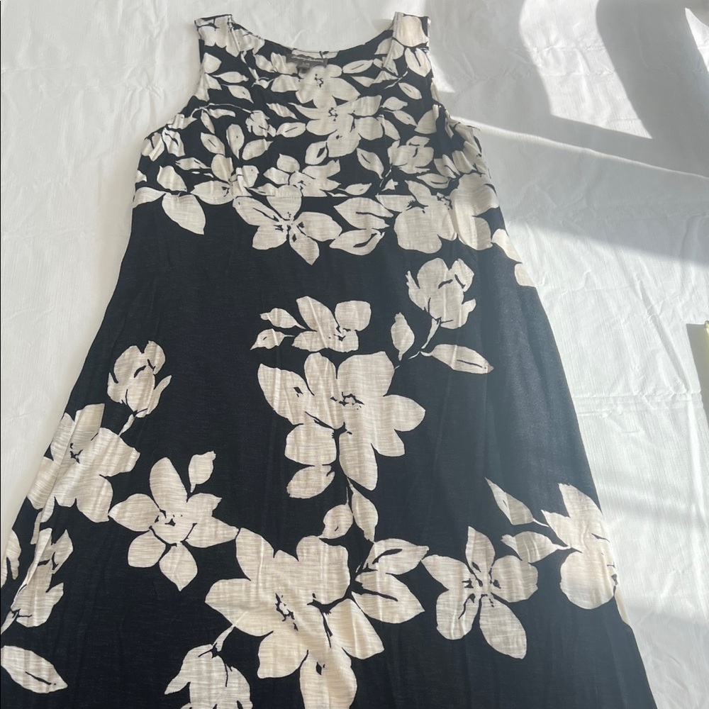 Tommy Bahama Black and Cream Floral Maxi Dress
